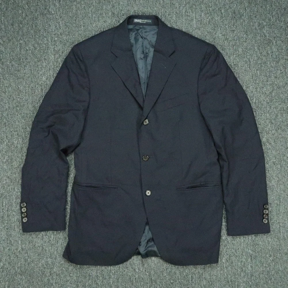 Polo Ralph Lauren Blazer Mens 38S Blue Wool Sport Coat Italy *